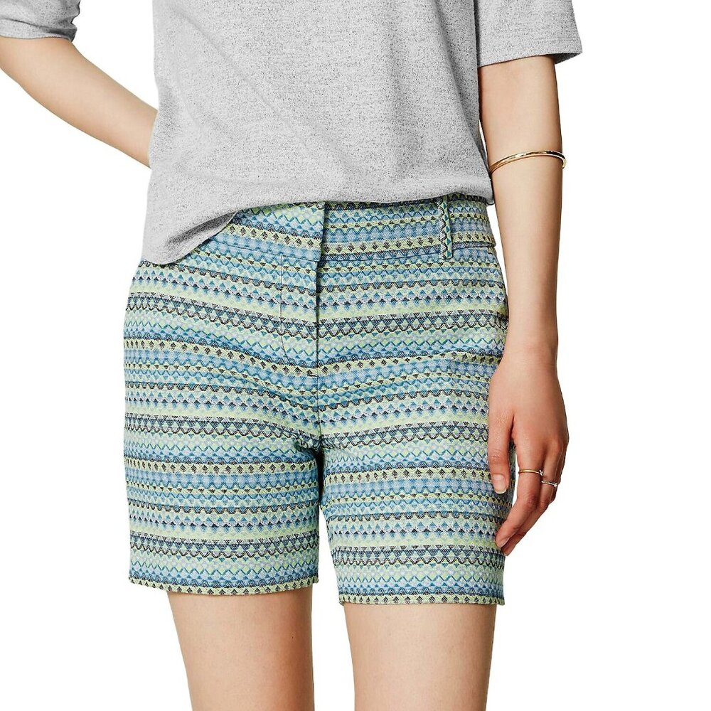 NWT LOFT Geo Jacquard Riviera Shorts Size 2 Womens XS 6 Inch New - Picture 2 of 9